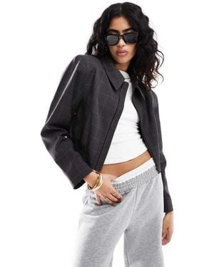 ASOS Top Collar Cropped Bomber Jacket - Black
