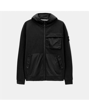 Weekend Offender Daponte Overlay Zip Hoodie - Black
