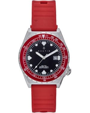 Nautis Baltic Band Horloge Met Datum - Rood