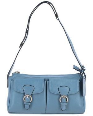 Ashwood Leather 'Nevaria' Real Shoulder Bag - Blue
