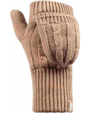 Heat Holders Kabelgebreide 2.3 Tog Thermische Winter Handschoen Zonder Vingers Converterhandschoenen - Naturel