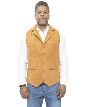 Infinity Leather Classic Smooth Goat Suede Waistcoat-Exeter - Blue