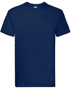 Fruit Of The Loom Adult Super Premium Plain T-Shirt Cotton - Blue
