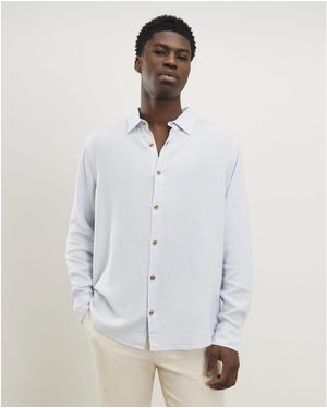 River Island Regular Fit Linen Blend Shirt - White