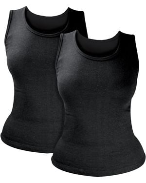 Heat Holders 2 Pack Ladies Thermal Sleeveless Top For Winter - Black