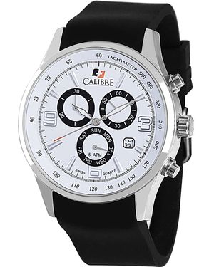 Calibre Mauler Swiss Made Movement Watch Silicone Strap Dial - Metallic