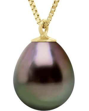 Ateliers Saint Germain Necklace Real Cultured Tahiti Pearl Pear 9-10 Mm - Brown