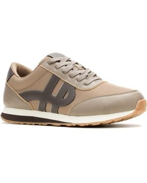 Hush Puppies Seventy8 Leather Fossil Trainers - Grey