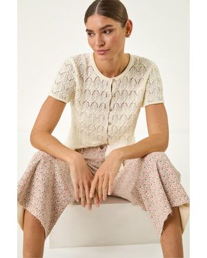 Roman Floral Print Frayed Edge Ankle Jean - Natural