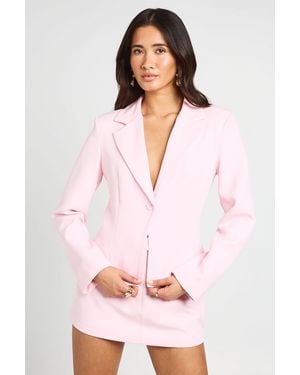 Boohoo Single Button Fitted Blazer - Pink