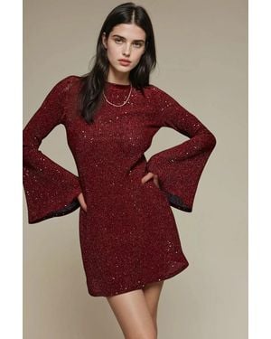 Hiccup Mini Sequin Dress With Angel Arms - Red