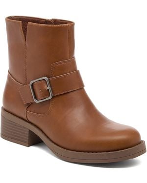 Rocket Dog Freddie Titan Polyurethane Cognac Heeled Ankle Boots - Brown