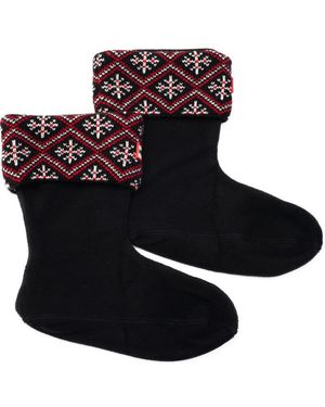 HUNTER Fairisle Short Welly Socks - Black