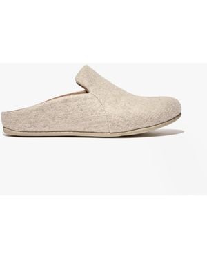 Fitflop Chrissie Ii Haus E01 Felt Slippers Ivory - White