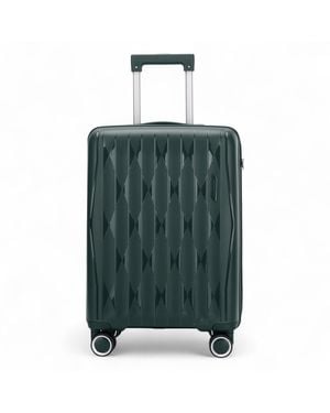 Infinity Leather Robust Hard Shell Cabin Suitcase Tsa Luggage Suitable For Easyjet, Ryanair, Wizzair Hardshell - Green