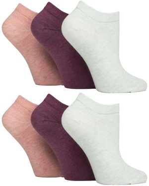 Gentle Grip 6 Pack Diabetic Trainer Socks For - Purple
