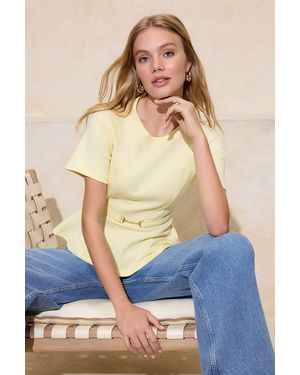 Trendyol Mi̇Lla Effen Kort Peplum Blouses - Blauw