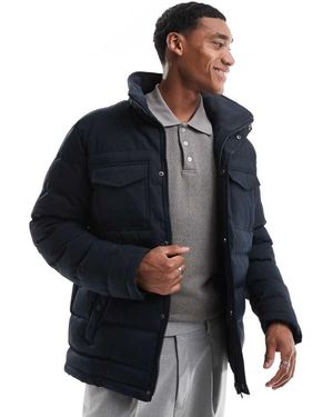 French Connection Smart Puffer Jacket With Pockets - Blue