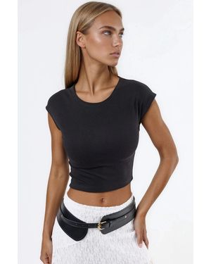 Busem Cropped Modal Cotton Blend Sleeveless Top - Black