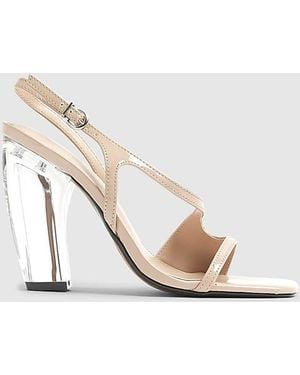 River Island Sandals Perspex Block Heeled Pu - White