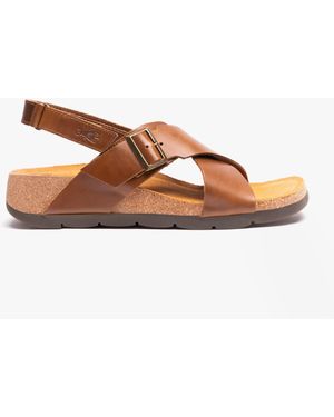 Fly London Chlo852Fly Ladies Slingback Crossover Sandals Camel - Brown