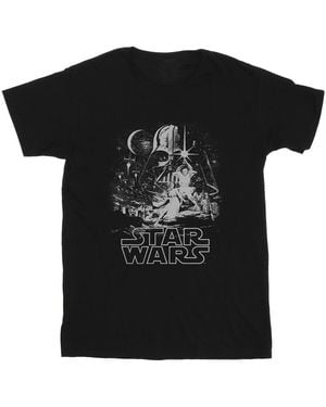 Star Wars New Hope Poster T-Shirt Cotton - Black