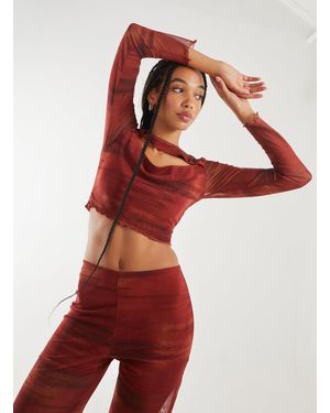 Pink Vanilla Saturn Long Sleeve Letterbox Top - Red