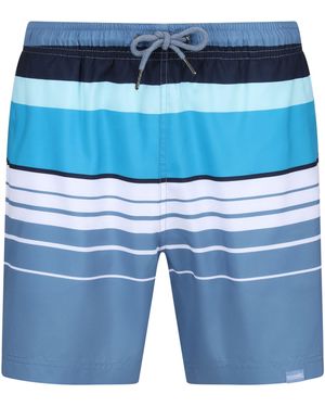 Regatta Loras Striped Swim Shorts (Coronet) Material_Synthetic - Blue