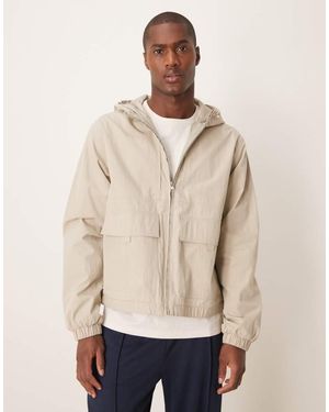 ASOS Windbreaker Jacket With Hood - Natural