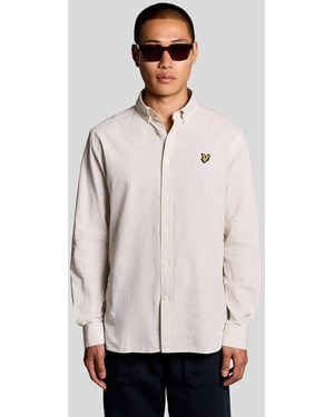 Lyle & Scott Linen Blend Oxford Shirt - Natural
