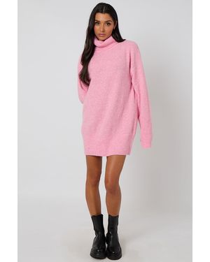 Urban Bliss Roll Neck Mini Dress - Pink