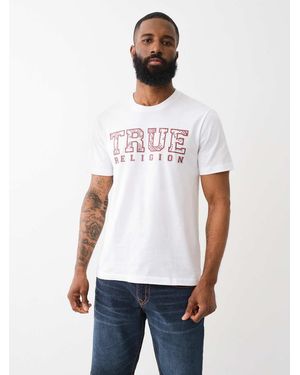 TRUE RELIGION Short Sleeve Paisley Flock Tee - White