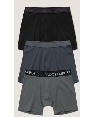 Panos Emporio 3Pk Base Bamboo Boxer - Black