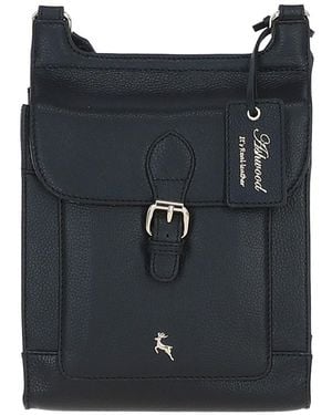 Ashwood Leather 'Eclisse Cuoio' Real Crossbody Bag - Black