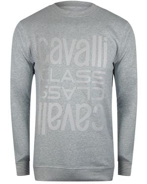 Roberto Cavalli Multi Logo Sweatshirt Cotton - Grey
