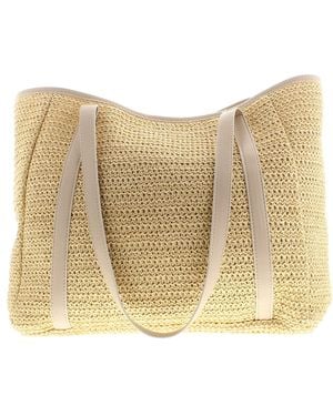 Wynsors Summer Beach Bag Lounge Press Stud Natural Cream - Metallic