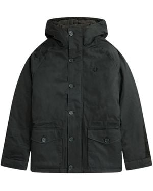 Fred Perry Short Snorkel Night Parka Jacket - Black
