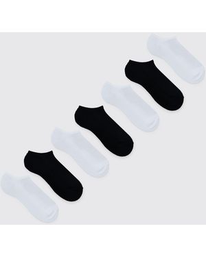 BoohooMAN 7 Pk Plain Sport Half Terry Trainer Socks - Multicolour
