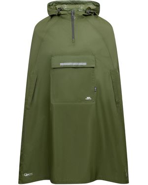 Trespass Qikpac Hooded Waterproof Packaway Poncho (Moss) - Green