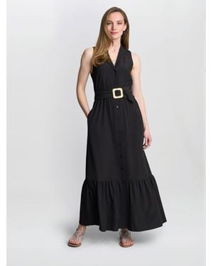 Gina Bacconi Jamie Maxi Shirt Dress - Black