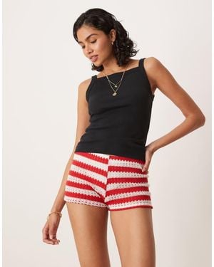ASOS Crochet Micro Short - Red