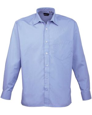 PREMIER Poplin Long-Sleeved Shirt (Mid) - Blue