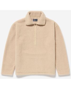 Oliver Sweeney Heavy Weight Half Zip Fleece - Natural