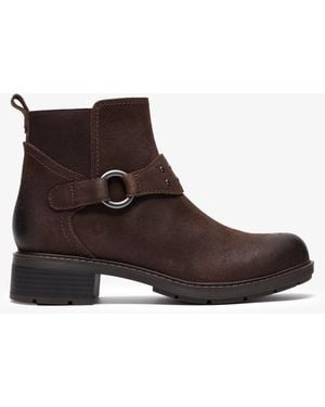 Clarks Hearth Stud Dark Suede Boots - Brown
