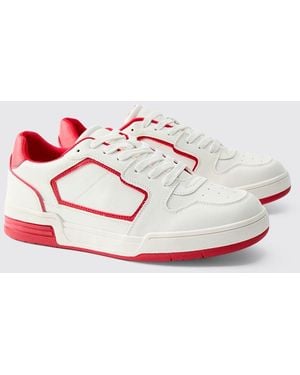 BoohooMAN Chunky Sole Pu Trainer - White