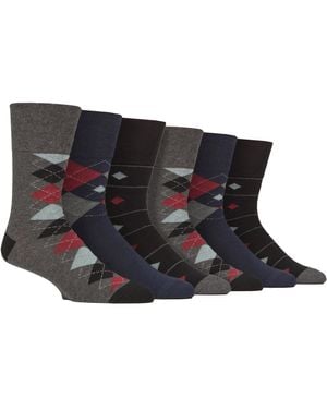 Gentle Grip 6 Pairs Cotton Socks - Blue