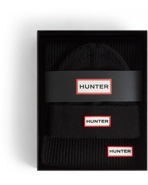 HUNTER Jura Scarf And Beanie Box Set - Black