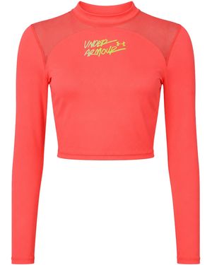 Under Armour Heatgear Q3 Crop Top - Red
