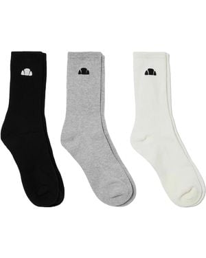 Ellesse Ladies Sepino Crew Socks (Pack Of 3) (Multicoloured) - White