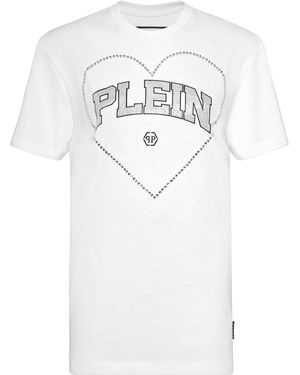 Philipp Plein T-Shirt Pasvorm Heart - Wit